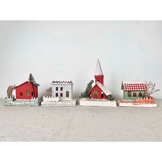 Mid-Century Modern Mid Century Retro Blune Putz Christmas Village Houses- Set of 4 For Sale - Image 3 of 10