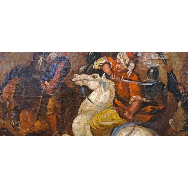 Northern School Artist, Small Battle, 18th Century, Oil Painting on Canvas, Framed For Sale - Image 3 of 10