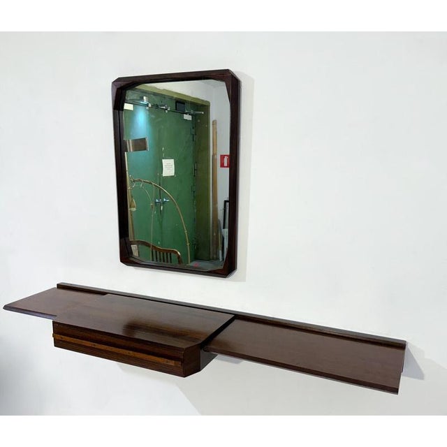 1960s Mid-Century Modern Wall Console with Mirror, Italy, 1960s, Set of 2 For Sale - Image 5 of 6