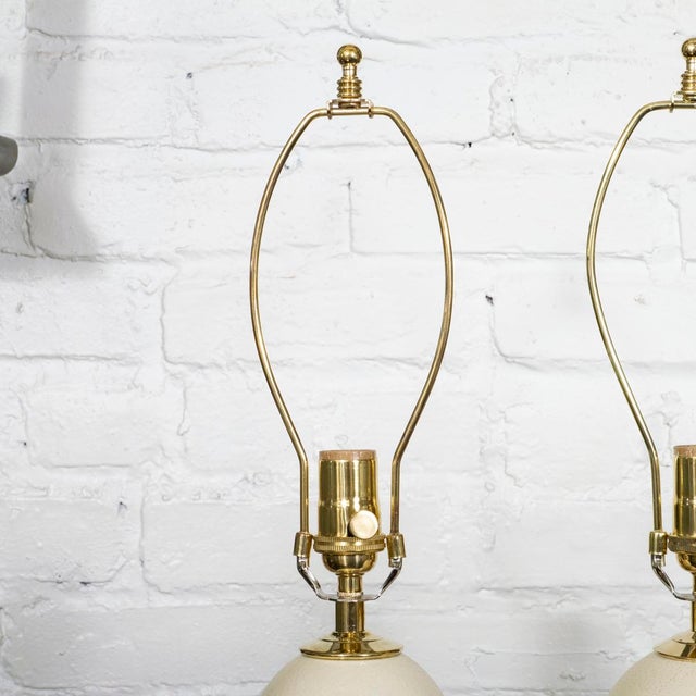 Gabriella Crespi Pair of ostrich egg lamps in the style of Crespi For Sale - Image 4 of 8