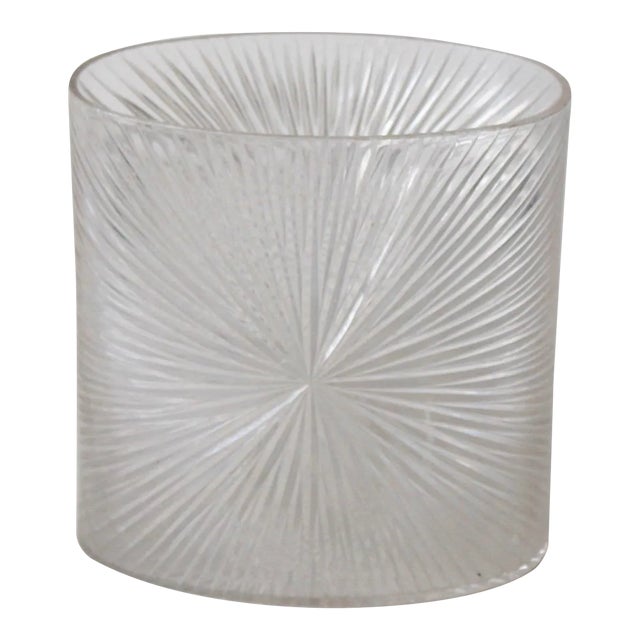 Sally Designs Style Oval Textured Acrylic Waste Basket For Sale