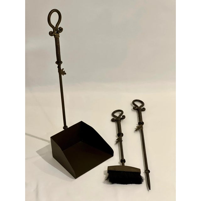 Late 20th Century Iron Fireplace Tool Set For Sale - Image 4 of 12