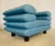 Vintage Postmodern Swedish Turquoise Leather Stacked Lounge Chair, 1980 For Sale - Image 16 of 18