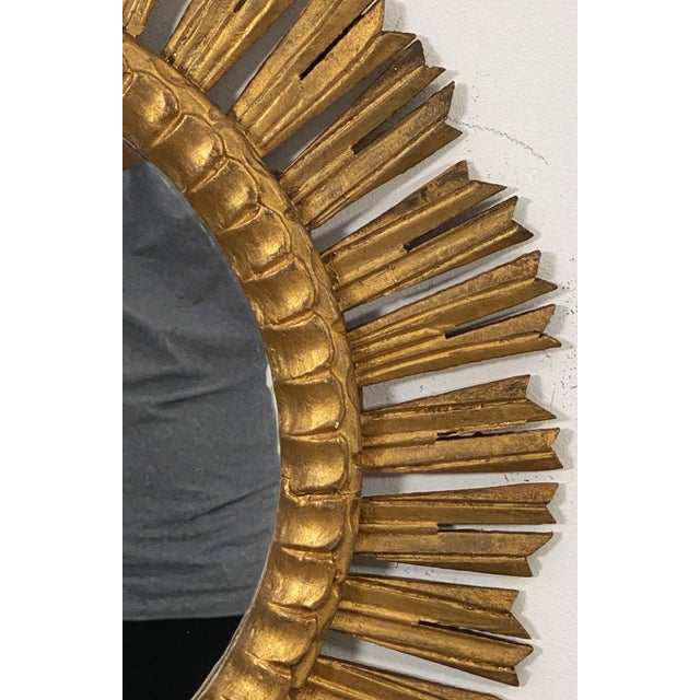 Spanish Gilt Sunburst or Starburst Mirror (Diameter 24 1/2) For Sale In Austin - Image 6 of 10