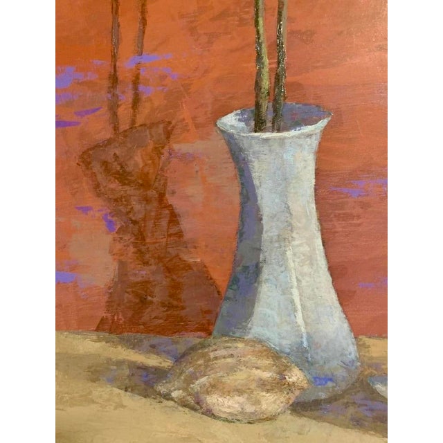 Giampaolo Talani "The Fish, La Rosa" Oil on Board, Still Life With Fish and Rose, Tuscan Coastal Art, Contemporary Art by Italian Master, 1999 For Sale - Image 4 of 10
