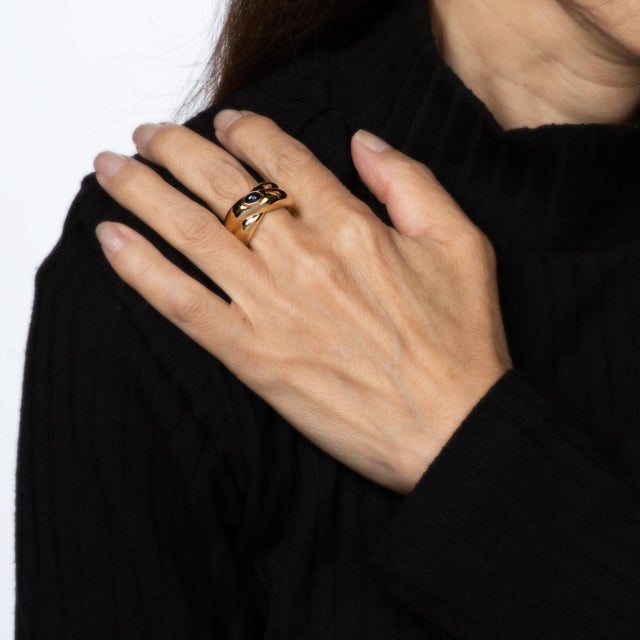 1992 Cartier Colisee Sapphire Ring Sz 6.75 Eu 54 Band 18k Yellow Gold Signed For Sale In Los Angeles - Image 6 of 7
