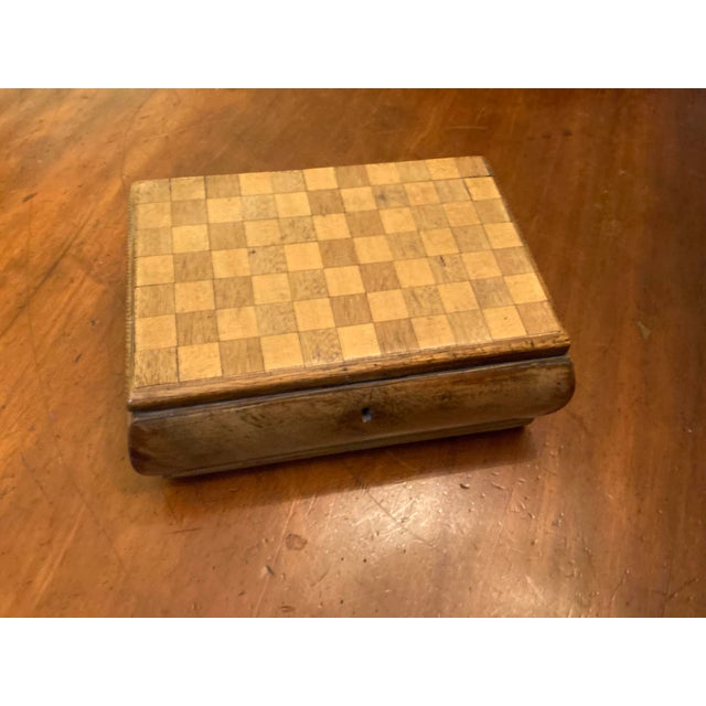 Wood Antique Pear Wood Cushion Shape Decorative Small Wood Box For Sale - Image 7 of 12