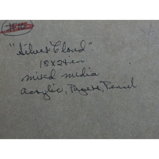 Abstract 1960s "Silver Cloud" Abstract Mixed-Media Painting by Robert S. Moskowitz For Sale - Image 3 of 5