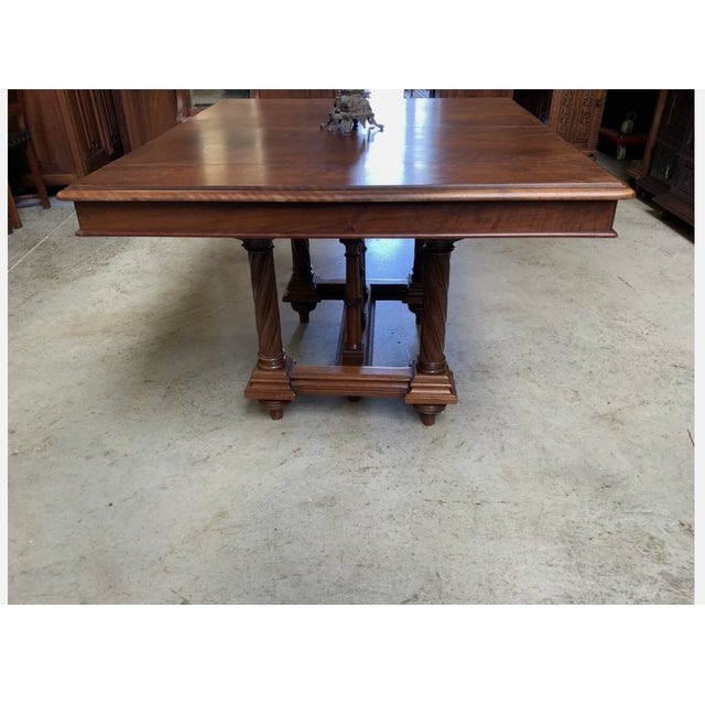 Antique Neo-Gothic Dining Set with Extendable Table and Chairs, 1880, Set of 9 For Sale - Image 9 of 15