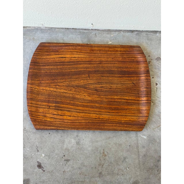 Brown Mid-Century Danish Rosewood Serving Tray – Sculpted Minimalist Design, 1960s For Sale - Image 8 of 10