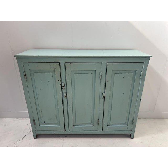 Parisian Kitchen Buffet with Three Doors in Patinated Beechwood For Sale - Image 10 of 11