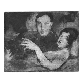 1922 William Meyerowitz Theresa and William Portrait Etching For Sale