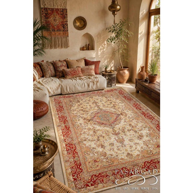 Pasargad DC Exquisite Design Paris Palace Fine Power Loom V.Silk Rug For Sale - Image 4 of 4