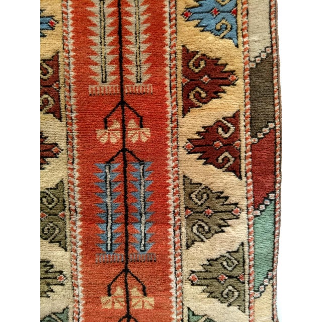 Vintage Turkish Oushak Runner, Handwoven Wool Pile, Geometric Design, 3' x 9' For Sale - Image 14 of 16
