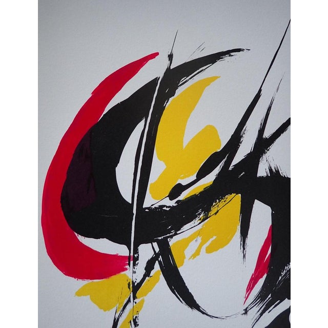 Jean Miotte (1926-2016) The constant eye, the fire, 2001 Original lithograph in bright colors On Rives vellum Monogrammed...