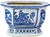 Chinoiserie Contemporary Large Chinoiserie Blue & White Botanical Jardiniere For Sale - Image 3 of 4