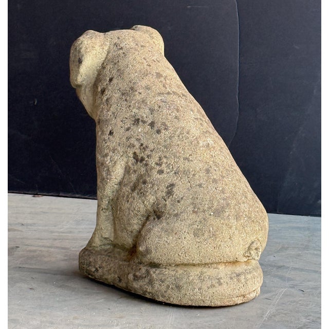 Dove Gray English Garden Stone Statuary Pig For Sale - Image 8 of 12