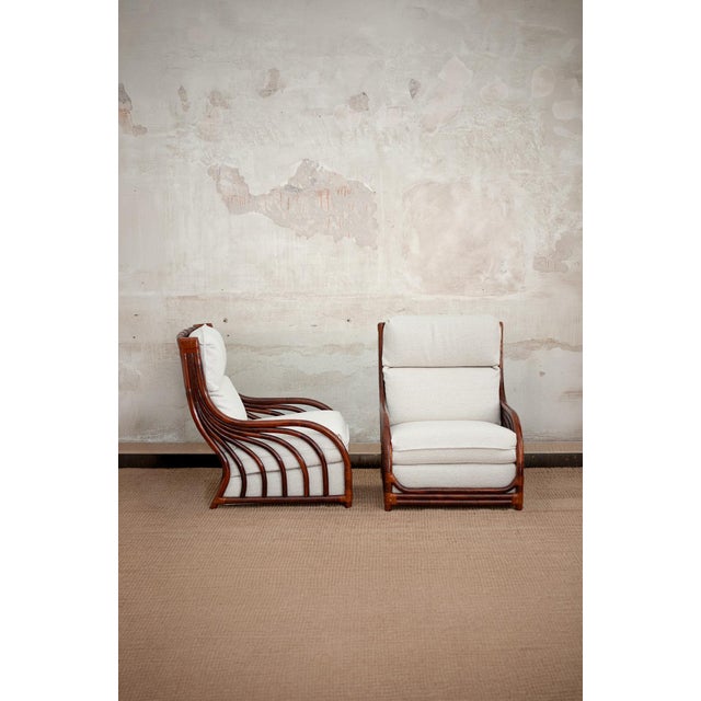 Sofa and Lounge Chairs in Bamboo, 1970s, Set of 3 For Sale - Image 3 of 10