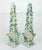 It's time for a garden party! Pair of tall C.1980 off-white Chinese ceramic obelisks with hand applied ivy vines in...