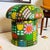 Mushroom Ottoman in Green Garden Hand Block Printed Fabric For Sale - Image 4 of 11