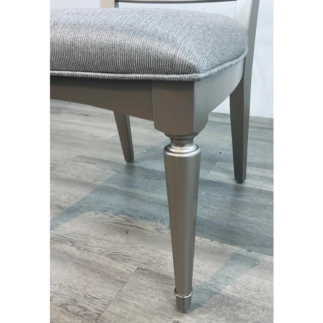 Wood Pulaski Modern Geometric Warm Silver Dining Side Chair For Sale - Image 7 of 7