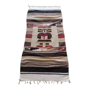 Vintage Woven Peruvian Throw with Fringes