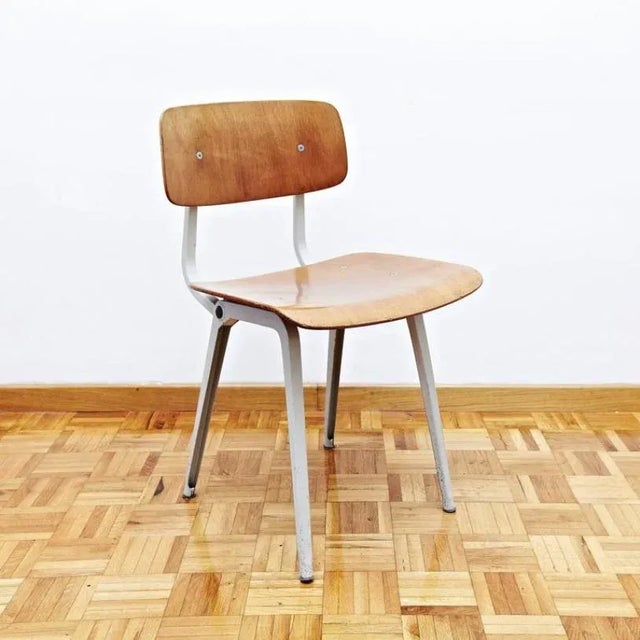 Wood Vintage Metal & Wood Revolt Chair by Friso Kramer for Ahrend de Cirkel For Sale - Image 7 of 7
