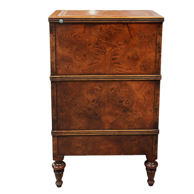 Wood Regency Style Burl Walnut Library or Bedside Steps For Sale - Image 7 of 14