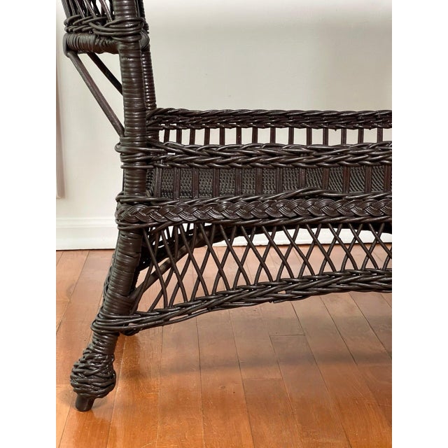Bar Harbor Wicker Library or Side Table With Magazine Pockets in Brown, C. 1915 For Sale - Image 17 of 18