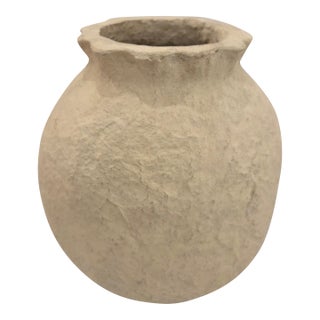 Large Textured Plaster Vase For Sale