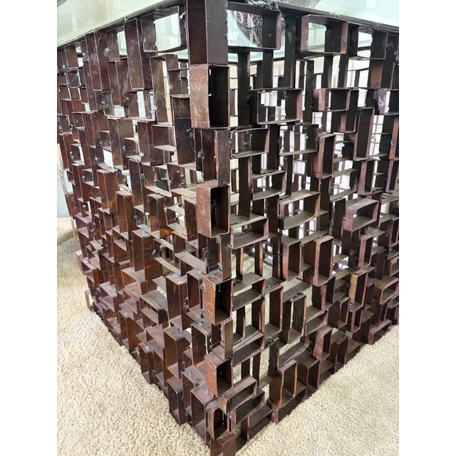 Vintage 1970s Brutalist Welded Steel Maze Table For Sale In Washington DC - Image 6 of 10