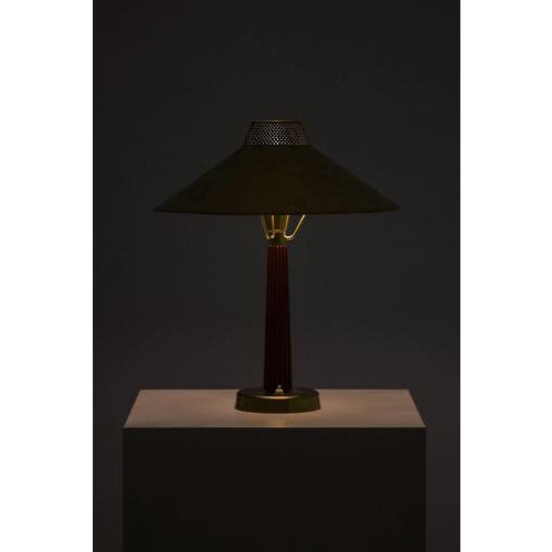 1950s Table Lamp in Brass and Mahogany from Hans Bergström, 1950s For Sale - Image 5 of 10
