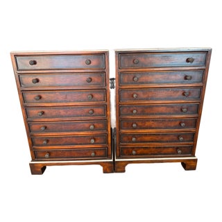Late 19th Century Pair of Inlaid Rosewood Nightstands For Sale