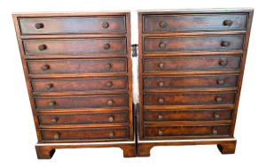 Late 19th Century Pair of Inlaid Rosewood Nightstands