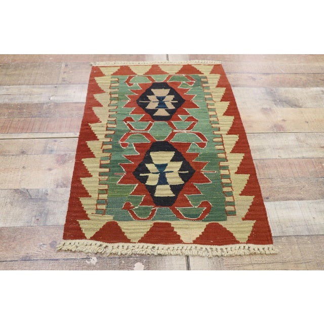 Textile Vintage Persian Shiraz Kilim Rug - 01'11 X 02'10 For Sale - Image 7 of 9