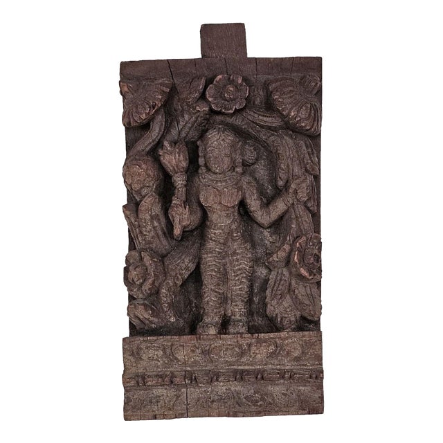 Small Indian 19th Century Sandalwood Carving of Goddess For Sale
