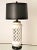 Very Palm Springs! Super glam. A sculptural Mid-Century Modern ceramic lamp, circa 1950s. Black and white chic with new...
