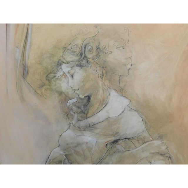 Textile Jurgen Gorg "Zum Wohl" Acrylic on Canvas Custom Framed Hand Signed Make Offer For Sale - Image 7 of 7