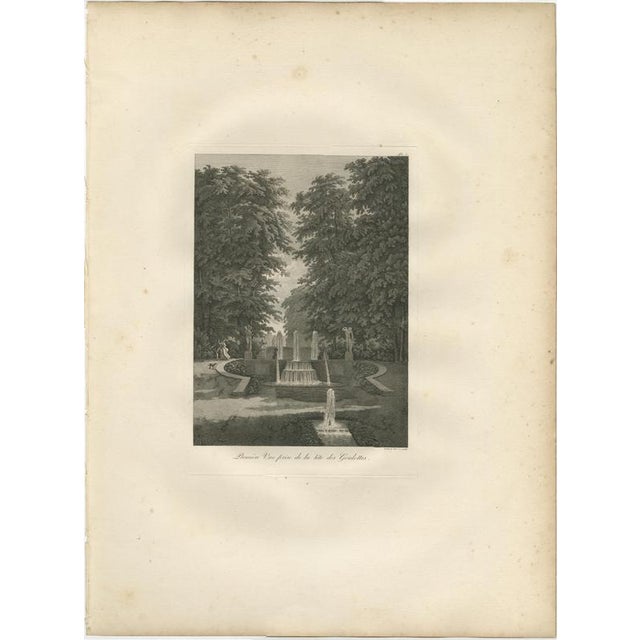 Hollywood Regency Louis-Pierre Baltard, Saint-Cloud Garden Fountain, 1803, Engravings, Set of 2 For Sale - Image 3 of 11
