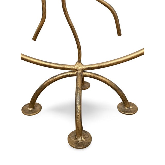 Hollywood Regency Gold Metal Candleholder, 1960s For Sale - Image 6 of 10