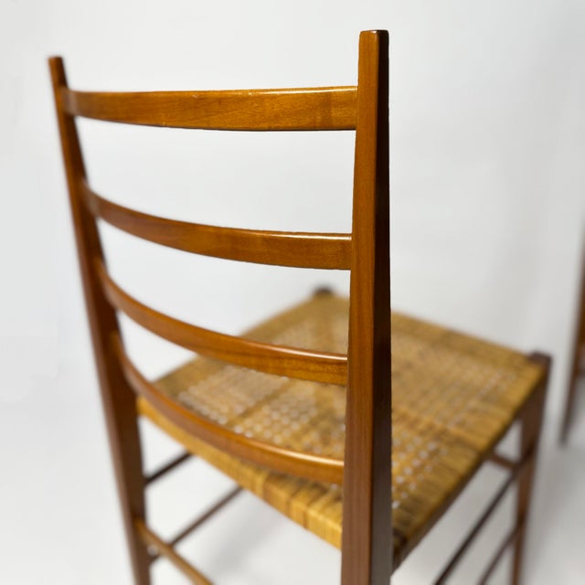 Wood Vintage Italian Chairs in the style of Gio Ponti, 1950s, Set of 4 For Sale - Image 7 of 9