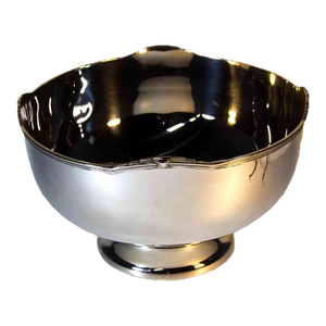 1970’s Vintage/New Silverplate Punch Bowl With Jubilee, Applied Border by Frank Cobb & Co.