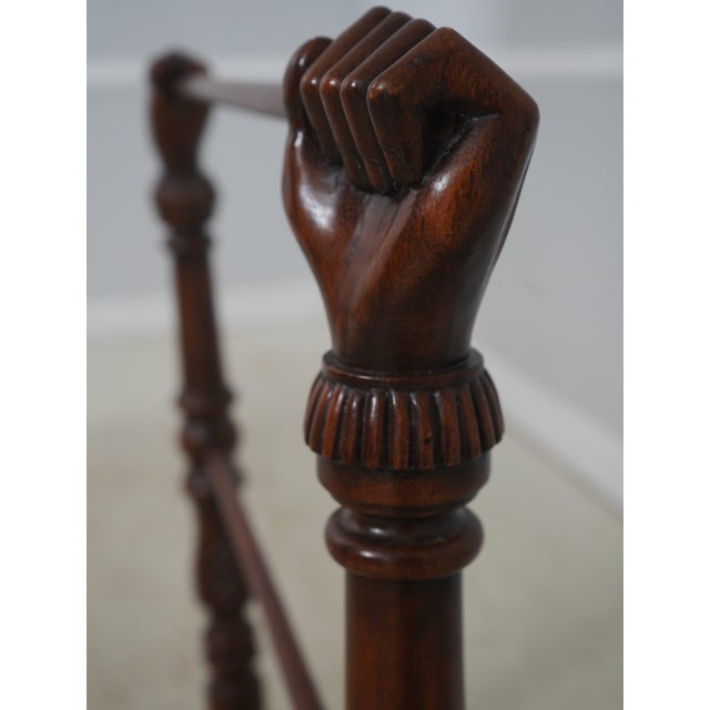 Brown Maitland Smith Double Hand Mahogany Quilt Rack For Sale - Image 8 of 15