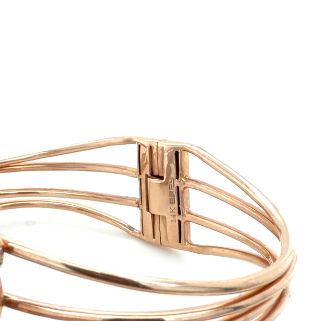 Early 21st Century Effy, Blue Topaz, Iolite and Diamond Cuff Bracelet, 14k Rose Gold For Sale - Image 5 of 5