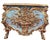 Rococo 1960s Hand-Carved Rococo Chest of Drawers Blue & Gold Floral Dresser For Sale - Image 3 of 3
