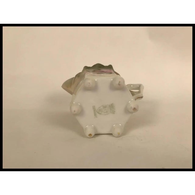 Green 1930s Hand Painted Porcelain Creamer Burley & Tyrrell Co Floral Cottage Core For Sale - Image 8 of 9