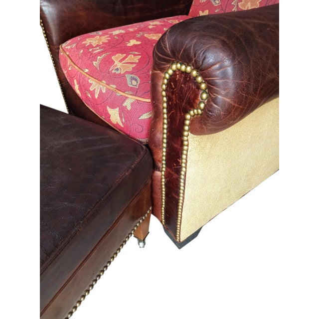 Boho Chic 1980s Luxury Reinvented: The Ricardo Chair and Ottoman Set by King Hickory For Sale - Image 3 of 12
