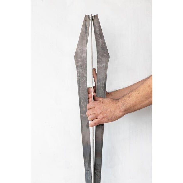 Black Signes Wall Sculpture in Natural Steel by Jean-Baptiste Van Den Heede For Sale - Image 8 of 10