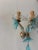 C 1930 Rare Pair Aqua Blue 3 Lights Murano Flowers Crystal Sconces One of Kind For Sale - Image 10 of 12