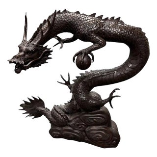 Large Bronze Chinese Dragon Water Feature Sculpture For Sale